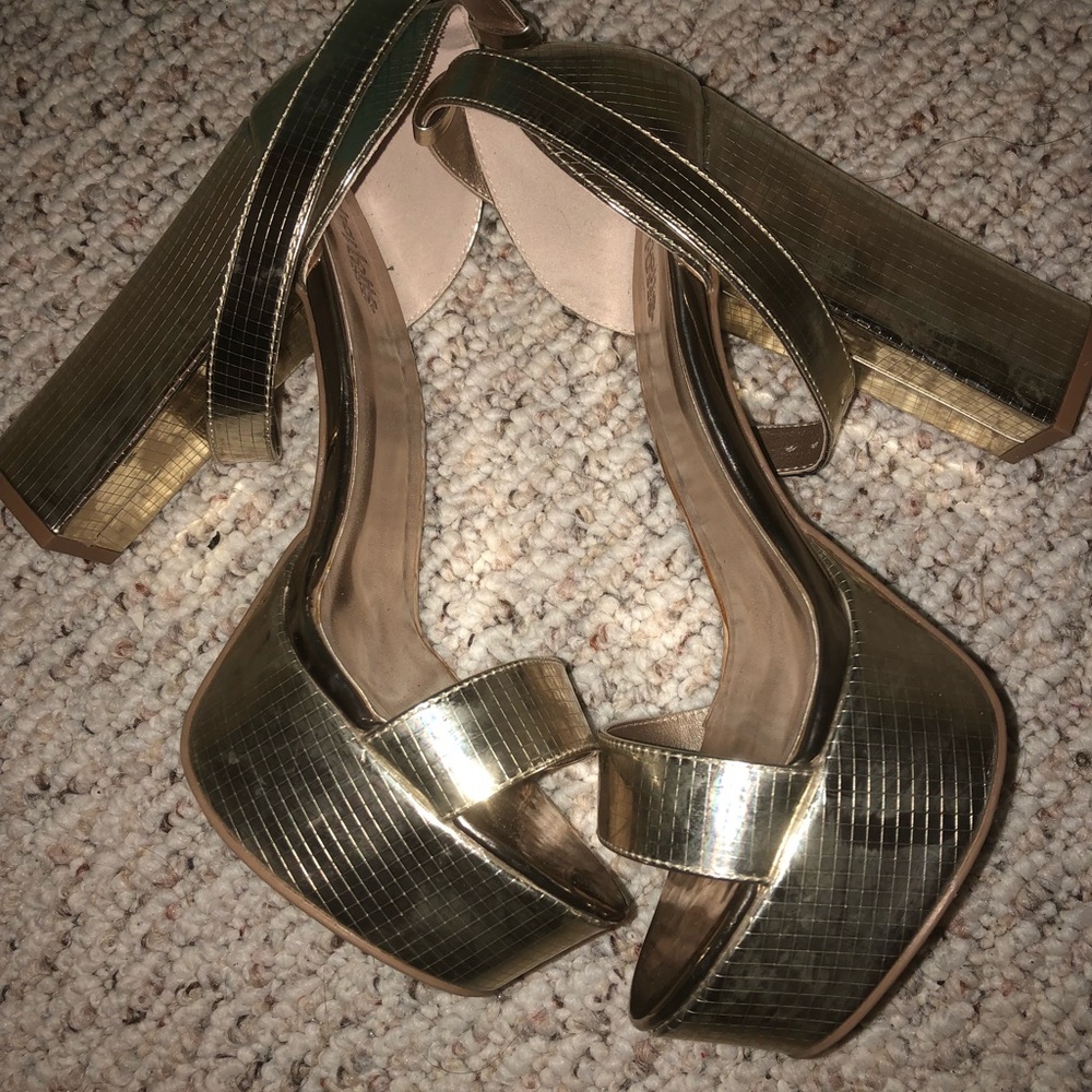 Charlotte Russe Gold platform heels